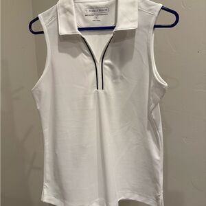 Pebble Beach White Polo Tank Top Sleeveless Athletic Size M